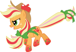 Size: 2265x1566 | Tagged: safe, artist:whizzball2, applejack, earth pony, pony, g4, twilight's kingdom, .svg available, female, mare, rainbow power, simple background, solo, svg, transparent background, vector, vector trace