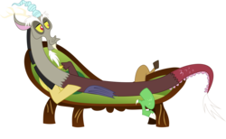 Size: 9288x5705 | Tagged: safe, artist:techrainbow, discord, g4, keep calm and flutter on, .svg available, absurd resolution, couch, male, simple background, solo, transparent background, vector, vector trace