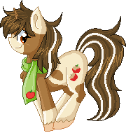 Size: 180x190 | Tagged: safe, artist:sketchyhowl, oc, oc only, oc:sandy apples, pony, unicorn, animated, clothes, gif, pixel art, scarf, simple background, solo, transparent background
