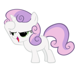 Size: 3000x2668 | Tagged: safe, artist:nyax, sweetie belle, pony, unicorn, g4, stare master, female, filly, foal, high res, salute, simple background, solo, transparent background, vector, vector trace