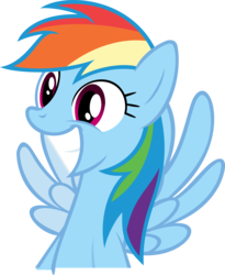 Size: 3664x4460 | Tagged: safe, artist:aeropegasus, rainbow dash, pegasus, pony, g4, absurd resolution, cute, dashabetes, female, grin, mare, simple background, smiling, solo, spread wings, transparent background, vector, wings