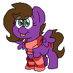 Size: 150x150 | Tagged: safe, artist:befishproductions, oc, oc only, oc:befish, pegasus, pony, animated, chibi, clothes, female, gif, mare, pixel art, scarf, simple background, socks, solo, striped socks, tongue out, transparent background