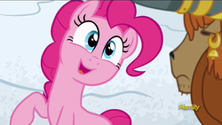 Size: 1920x1080 | Tagged: safe, screencap, pinkie pie, prince rutherford, pony, g4, not asking for trouble, discovery family logo