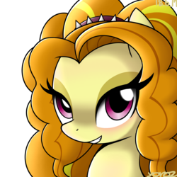 Size: 1284x1284 | Tagged: safe, artist:yorozpony, adagio dazzle, earth pony, pony, g4, equestria girls ponified, female, looking at you, mare, ponified, smiling, solo