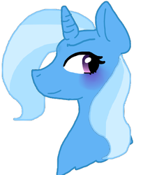 Size: 379x462 | Tagged: safe, artist:artsyandfriends, trixie, pony, unicorn, g4, blushing, female, mare, simple background, smiling, solo, white background