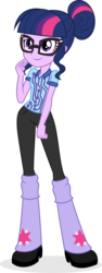 Size: 1576x4182 | Tagged: safe, artist:punzil504, sci-twi, twilight sparkle, equestria girls, g4, good vibes, my little pony equestria girls: summertime shorts, boots, clothes, female, glasses, high res, leg warmers, shoes, simple background, smiling, solo, transparent background, vector