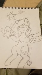 Size: 400x711 | Tagged: safe, artist:2tailedderpy, oc, oc only, oc:starstorm slumber, pegasus, pony, request, solo, traditional art