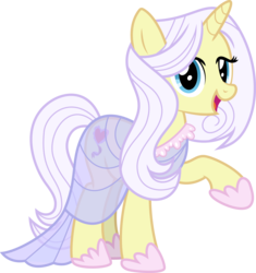 Size: 3542x3763 | Tagged: safe, artist:cloudyskie, lily lace, pony, unicorn, g4, honest apple, .ai available, clothes, dress, female, high res, raised hoof, simple background, solo, transparent background, vector
