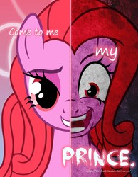 Size: 2000x2577 | Tagged: safe, artist:starbat, heart throb, pony, g1, creepy smile, female, g1 to g4, generation leap, insanity, lidded eyes, looking at you, mare, solo, two sided posters, two sides