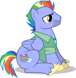 Size: 4877x5000 | Tagged: safe, artist:dashiesparkle, bow hothoof, pegasus, pony, g4, parental glideance, .svg available, absurd resolution, clothes, male, simple background, sitting, solo, stallion, transparent background, vector