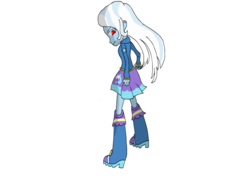 Size: 700x500 | Tagged: safe, artist:dome2017, trixie, equestria girls, g4, female, looking at you, megaman zero, omega trixie, red eyes, simple background, solo, white background