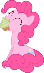 Size: 2849x4761 | Tagged: safe, artist:jennieoo, pinkie pie, earth pony, pony, g4, cupcake, female, food, high res, show accurate, simple background, solo, transparent background, vector