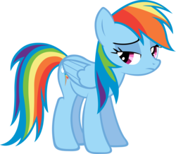 Size: 4966x4328 | Tagged: safe, artist:lilcinnamon, rainbow dash, pegasus, pony, g4, absurd resolution, female, mare, sad, simple background, solo, transparent background, upset, vector, vector trace