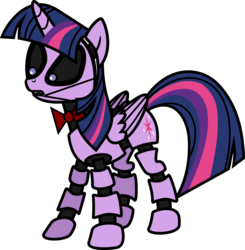 Size: 5000x5098 | Tagged: safe, artist:lman225, twilight sparkle, alicorn, pony, robot, robot pony, five nights at aj's, g4, .svg available, absurd resolution, animatronic, bonnie (fnaf), crossover, five nights at freddy's, inkscape, simple background, solo, transparent background, twibon, twibonnie, twilight sparkle (alicorn), vector