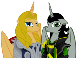 Size: 3096x2312 | Tagged: safe, artist:auveiss, alicorn, pony, alicornified, high res, loki, marvel, ponified, race swap, simple background, thor, transparent background, vector