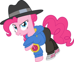 Size: 6000x5081 | Tagged: safe, artist:hourglass-vectors, pinkie pie, earth pony, pony, g4, testing testing 1-2-3, .svg available, absurd resolution, female, inkscape, ponyscape, rapper pie, simple background, solo, transparent background, vector, vector trace