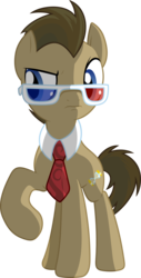 Size: 1572x3088 | Tagged: safe, artist:gray-gold, doctor whooves, time turner, earth pony, pony, g4, .svg available, 3d glasses, male, necktie, simple background, solo, transparent background, vector, vector trace