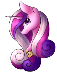 Size: 1024x1314 | Tagged: safe, artist:silverlove234, artist:wasatgemini, princess cadance, alicorn, pony, g4, bust, eye clipping through hair, eyebrows, eyebrows visible through hair, female, looking at you, mare, portrait, simple background, slender, smiling, smiling at you, solo, thin, transparent background