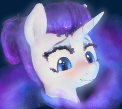 Size: 3000x2674 | Tagged: safe, artist:plotcore, rarity, pony, unicorn, g4, alternate timeline, blushing, bust, female, high res, mare, night maid rarity, nightmare takeover timeline, portrait, solo