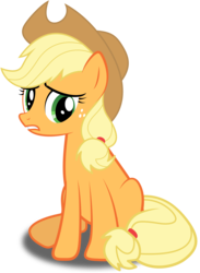 Size: 3659x5000 | Tagged: safe, artist:rubez2525, applejack, earth pony, pony, g4, the last roundup, .ai available, absurd resolution, female, mare, sad, simple background, solo, transparent background, vector