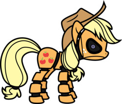 Size: 5000x4283 | Tagged: safe, artist:lman225, applejack, pony, robot, robot pony, five nights at aj's, g4, .svg available, absurd resolution, animatronic, applefreddy, crossover, female, five nights at freddy's, freddy fazbear, simple background, solo, transparent background, vector