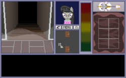 Size: 640x400 | Tagged: safe, artist:herooftime1000, octavia melody, earth pony, pony, octavia in the underworld's cello, g4, cello, dungeon, entrance, mist, musical instrument, pixel art, point of no return, stairs
