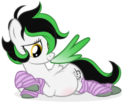 Size: 1024x859 | Tagged: safe, artist:cranberry--zombie, artist:p-b-jay, oc, oc only, oc:crescendo, pony, clothes, pregnant, simple background, socks, striped socks, transparent background