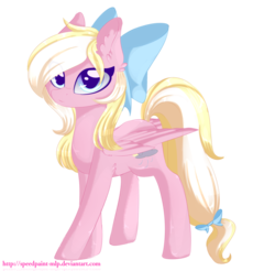 Size: 1024x1006 | Tagged: safe, artist:little-sketches, oc, oc only, oc:bay breeze, pegasus, pony, bow, commission, cute, female, hair bow, looking at you, mare, simple background, solo, transparent background