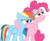 Size: 1000x812 | Tagged: safe, artist:xmayii, pinkie pie, rainbow dash, earth pony, pegasus, pony, g4, duo, duo female, female, mare, photoshop, simple background, transparent background