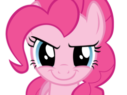 Size: 3382x2513 | Tagged: safe, artist:ocarina0ftimelord, pinkie pie, earth pony, pony, a friend in deed, g4, evil smile, female, high res, mare, simple background, smiling, smirk, solo, transparent background, vector, vector trace