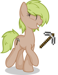 Size: 3049x3901 | Tagged: safe, artist:blueblitzie, oc, oc only, pony, crossover, cutie mark, high res, minecraft, pickaxe, simple background, solo, transparent background, vector