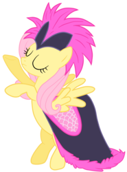 Size: 1200x1621 | Tagged: safe, artist:jennieoo, fluttershy, pegasus, pony, g4, green isn't your color, bipedal, clothes, dress, eyes closed, female, mare, show accurate, simple background, solo, transparent background, vector