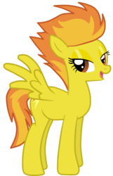 Size: 1904x2953 | Tagged: safe, artist:jennieoo, spitfire, pegasus, pony, g4, bedroom eyes, female, mare, show accurate, simple background, solo, transparent background, vector, wrong cutie mark