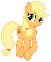 Size: 5000x5981 | Tagged: safe, artist:jennieoo, applejack, earth pony, pony, g4, the last roundup, absurd resolution, crossed hooves, female, hatless, mare, missing accessory, show accurate, simple background, solo, transparent background, vector