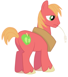 Size: 1200x1349 | Tagged: safe, artist:jennieoo, big macintosh, earth pony, pony, g4, butt, male, plot, show accurate, simple background, solo, stallion, transparent background, vector