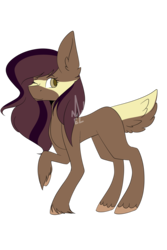 Size: 2000x3000 | Tagged: safe, artist:eclispeluna, oc, oc only, deer pony, original species, pony, female, high res, mare, one eye closed, raised hoof, simple background, solo, transparent background, wink