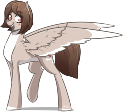Size: 2034x1834 | Tagged: safe, artist:lrusu, oc, oc only, oc:little dream, pegasus, pony, colored wings, colored wingtips, female, mare, raised leg, simple background, solo, transparent background