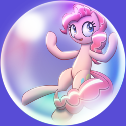 Size: 5000x5000 | Tagged: safe, artist:t.f.a.n.c.s., pinkie pie, earth pony, pony, g4, absurd resolution, bubble, female, in bubble, mare, pinkie pie trapped in a balloon, pinkie pie trapped in a bubble, solo