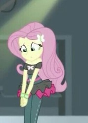 Size: 253x355 | Tagged: safe, screencap, fluttershy, equestria girls, equestria girls specials, g4, my little pony equestria girls: dance magic, clothes, cropped, female, pants, skirt, solo