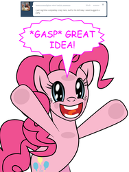 Size: 600x800 | Tagged: safe, artist:dekomaru, pinkie pie, earth pony, pony, tumblr:ask twixie, g4, ask, female, fourth wall, solo, tumblr