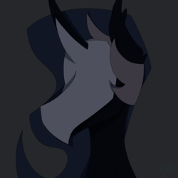 Size: 1688x1688 | Tagged: safe, artist:moonakart13, artist:moonaknight13, nightmare moon, pony, g4, bat ears, dark background, female, mask, solo