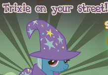 Size: 218x151 | Tagged: safe, gameloft, trixie, pony, unicorn, g4, female, image macro, mare, meme, wow! glimmer