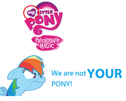 Size: 614x490 | Tagged: safe, rainbow dash, pegasus, pony, g4, angry, anti-bronybait, dialogue, female, floppy ears, image macro, logic, mare, meme, my little pony logo, solo