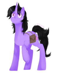 Size: 1323x1700 | Tagged: safe, artist:xanderserb, oc, oc only, pony, unicorn, bags, confused, female, hooves, horn, lineless, mare, raised hoof, simple background, solo, white background