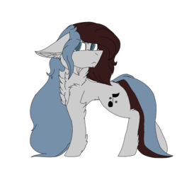 Size: 2560x2560 | Tagged: safe, artist:brokensilence, oc, oc only, oc:mira songheart, pony, >:c, big ears, chest fluff, discorded, ear fluff, frown, high res, jaw fluff, leg fluff, looking at you, neck fluff, shoulder fluff, simple background, solo, transparent background