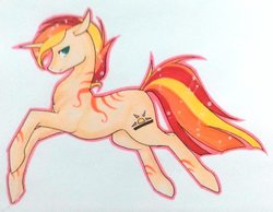 Size: 1024x794 | Tagged: safe, artist:oneiria-fylakas, oc, oc only, oc:sunlight, pony, unicorn, male, solo, stallion, traditional art