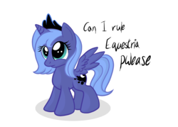Size: 1024x735 | Tagged: safe, artist:bronyxceed, artist:navigatoralligator, princess luna, alicorn, pony, g4, female, filly, simple background, solo, transparent background, vector, vector trace, woona, younger