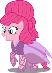 Size: 6253x8772 | Tagged: safe, artist:atomicmillennial, part of a set, pinkie pie, earth pony, pony, g4, inspiration manifestation, absurd resolution, alternate hairstyle, alternate universe, clothes, dress, female, her inspiration manifests, mare, part of a series, simple background, solo, story included, transparent background, vector