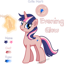 Size: 1053x1044 | Tagged: safe, artist:pandamoniyum, oc, oc only, oc:evening glow, pony, cutie mark, offspring, parent:flash sentry, parent:twilight sparkle, parents:flashlight, simple background, solo, transparent background, vector