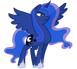 Size: 516x462 | Tagged: safe, artist:iheartnico2, princess luna, alicorn, pony, g4, princess twilight sparkle (episode), animatic, female, mare, simple background, solo, transparent background, vector, vector trace